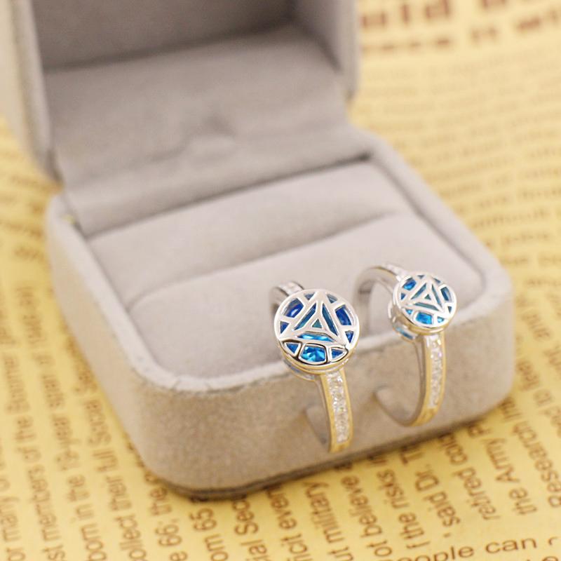 Iron Man Arc Reaktor Ring für Männer Frauen 925 Sterlingsilber Schmuck Cosplay Requisiten Paar Liebende Jahrestag Verlobung Weihnachtsgeschenke Resizable