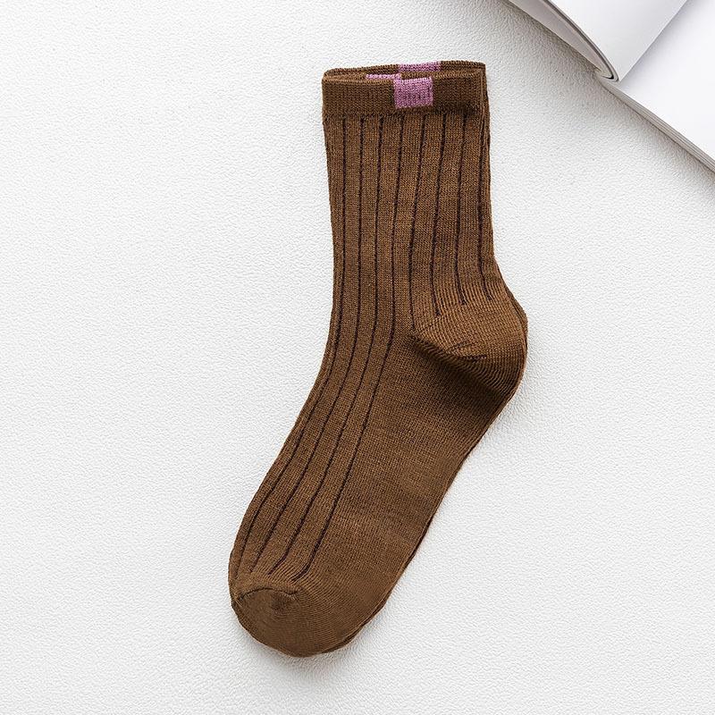 10 Paar Socken Damen Winter Warme Socken für Damen Neujahr Niedliches Set Herren Weiß Japanischer Stil Sport Mode Kurze Socken Set Femal 10Pcs (EUR 33-44) kaffeebraun