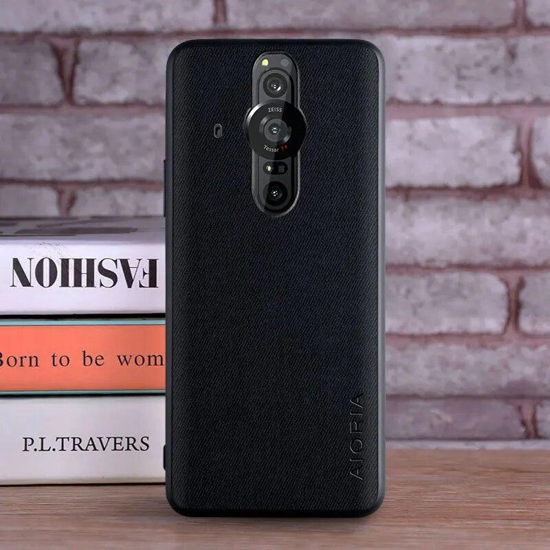 Hülle für Sony Xperia Pro I Pro-I 1 coque Luxus textil Leder haut weiche telefon abdeckung für sony xperia pro i case funda capa sony xperia pro i schwarz