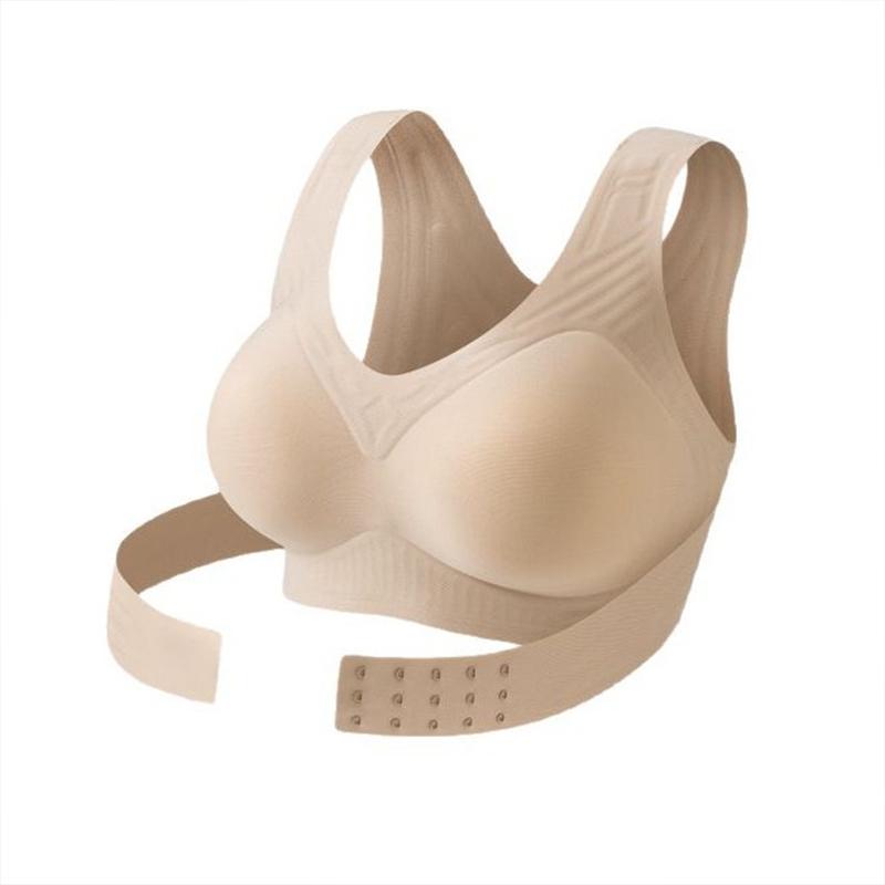 FallSweet Haltungskorrektor Push-Up BH Vorderverschluss Nahtlose BHs Rückenstütz-Büstenhalter Kabellose Sport-BHs Vollschalen-Dessous Damenunterwäsche S-XL L beige