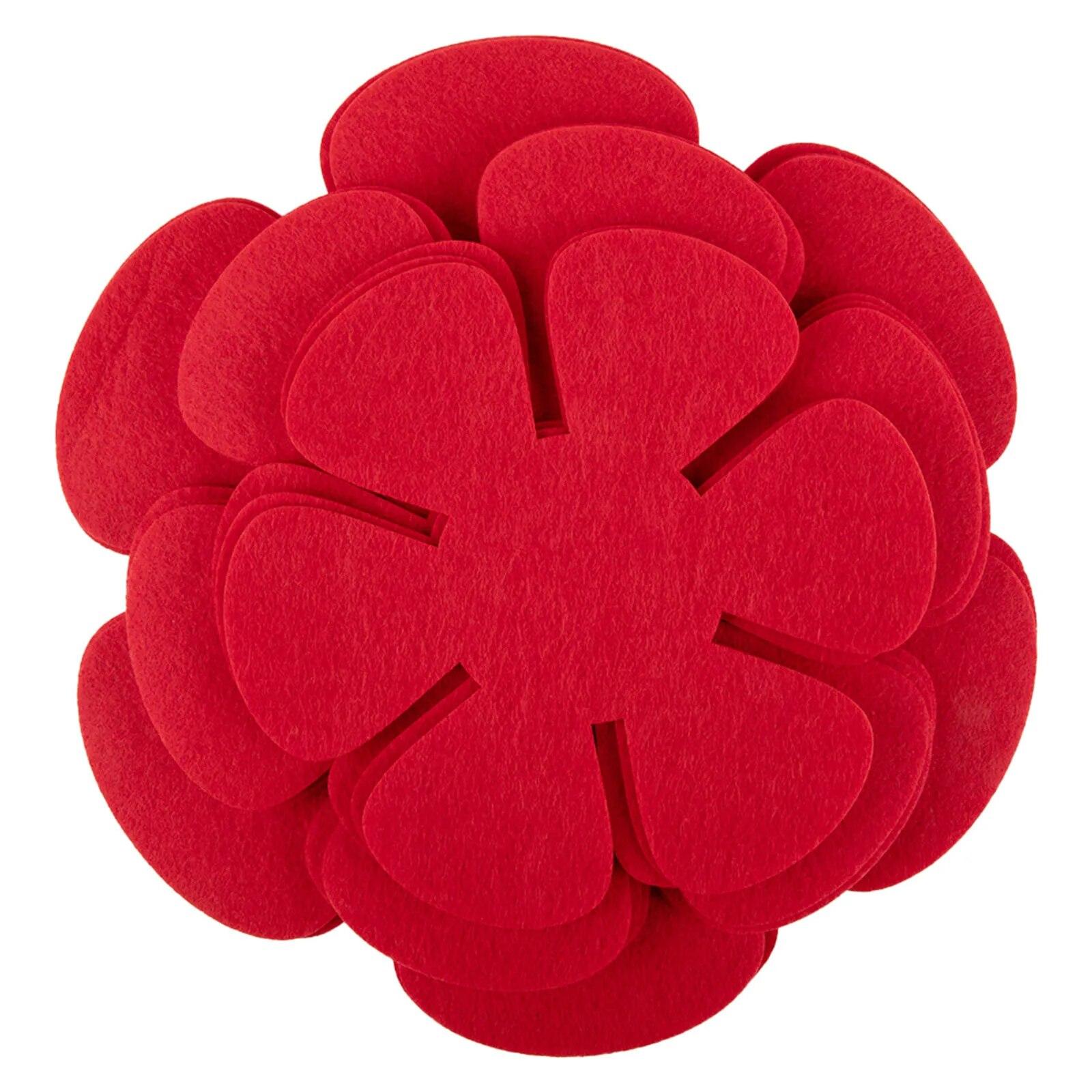 12 Stück Filz-Topf- und Pfannenschutz, kratzfest, antihaftbeschichtet, Teiler-Pads, Pfannenboden, Wärmedämmung, schützt Küche, Kochgeschirr, Werkzeug rot