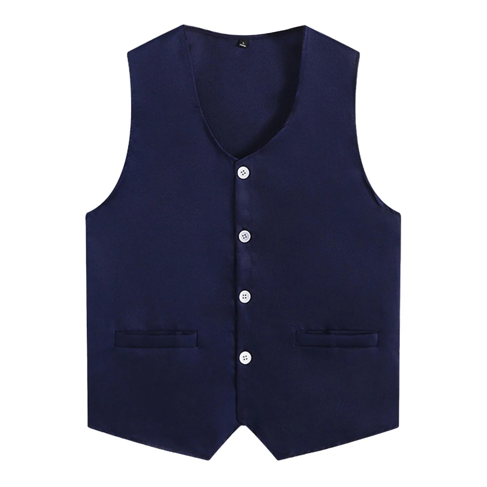 Damen Herren Knopfweste Uniform Erwachsene Kellner Barkeeper Arbeitsuniform Unisex Freiwilligenaktivität Weste Weste XL navy blau