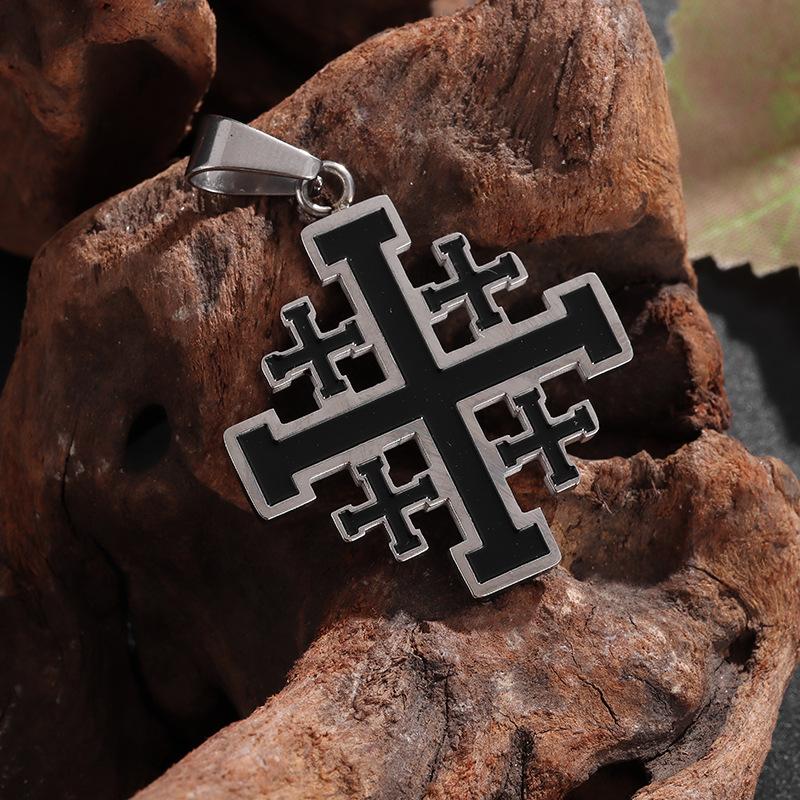 Religiöser Schmuck Herren Neue Kreuzkette Edelstahl Hip Hop Personalisierter Anhänger
