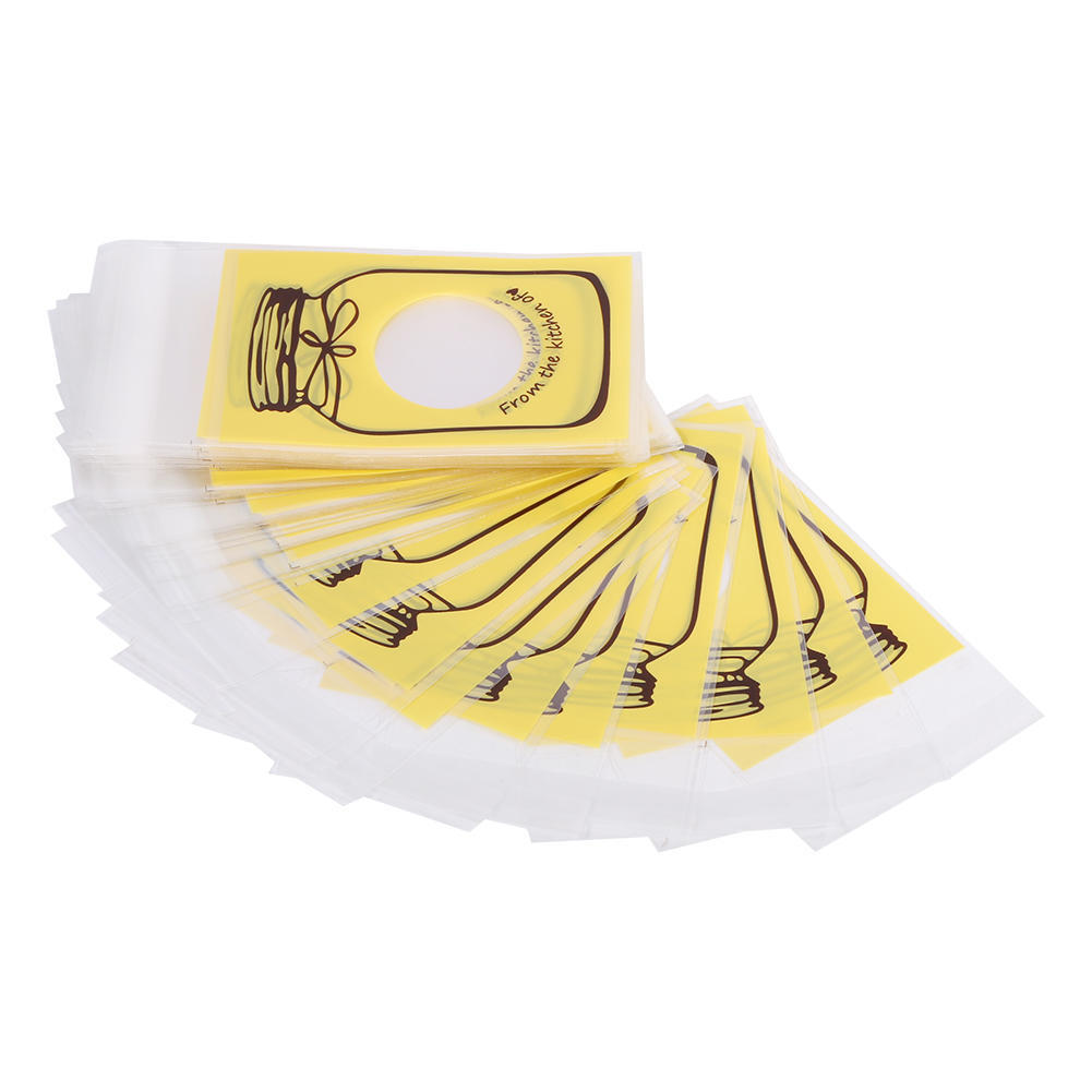 100 Stück/Packung Hübsche Plastik Süßigkeiten Keks Kekse Geschenkverpackungsbeutel Partyzubehör (Gelb)