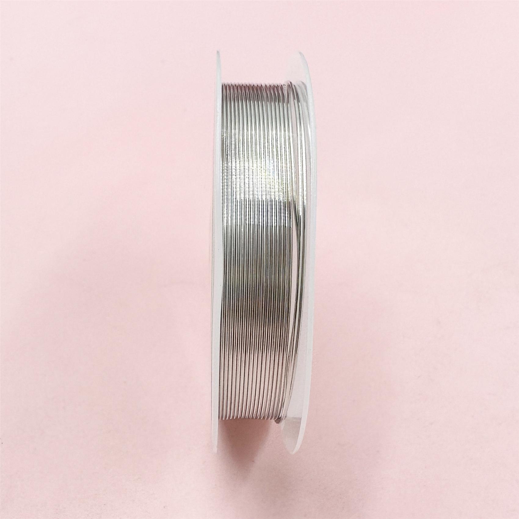 Zubehör Metallschnur, vergoldetes, versilbertes Seil, hochwertige Schmuckschnur, DIY, 0,2–1 mm Fadendraht, Zubehör zur Schmuckherstellung 0.4mm silber