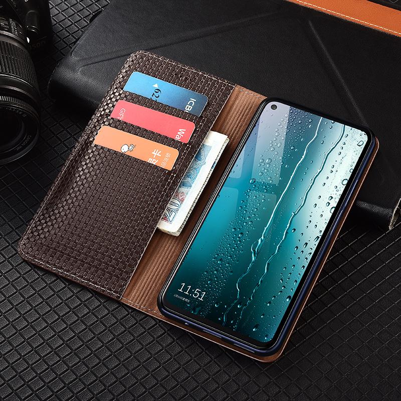 Gras-Matte Echtes Leder Klapphülle für Sony Xperia 1 5 10 II III IV V VI VII Plus Brieftasche Handyhülle Hüllen Kratzfest Xperia 10 V kaffeebraun