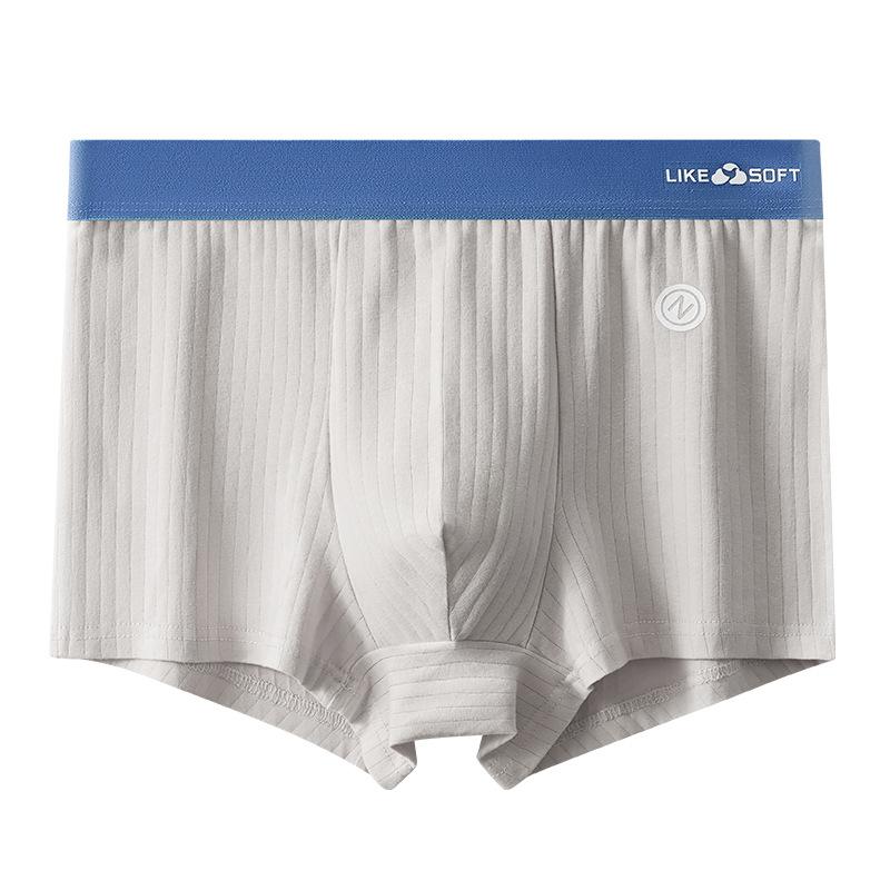 Herren Gestreifte Slips Teenager Boxershorts Unterwäsche Homme U Konvexe Shorts Dessous Boxershorts Boxer Sexy Unterhosen 2XL grau