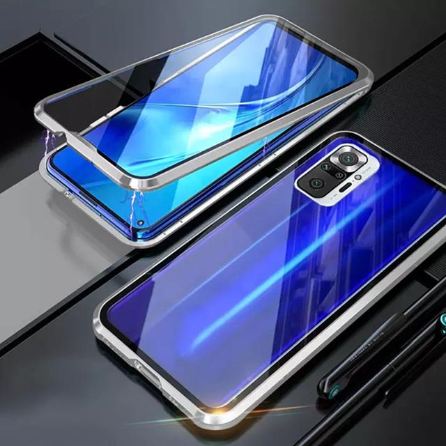 360 doppelseitige Glas Magnetische Fall Für Huawei P60 P50 P40 P30 P20 Lite Pro Metall Magnet Fall Für Honor 60 50 SE 30 20 Pro Telefon Abdeckung For Huawei P30 Lite silber