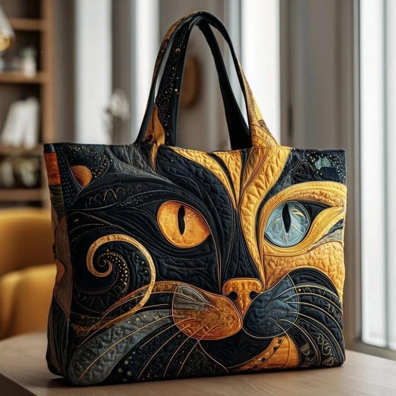 Langlebige Lässige Handtasche für Reisen, Einkaufen und den täglichen Weg zur Arbeit – Neu eingetroffene Handtasche mit Digitaldruck und Modischem Gestepptem Tote-Design 43x40x10cm white