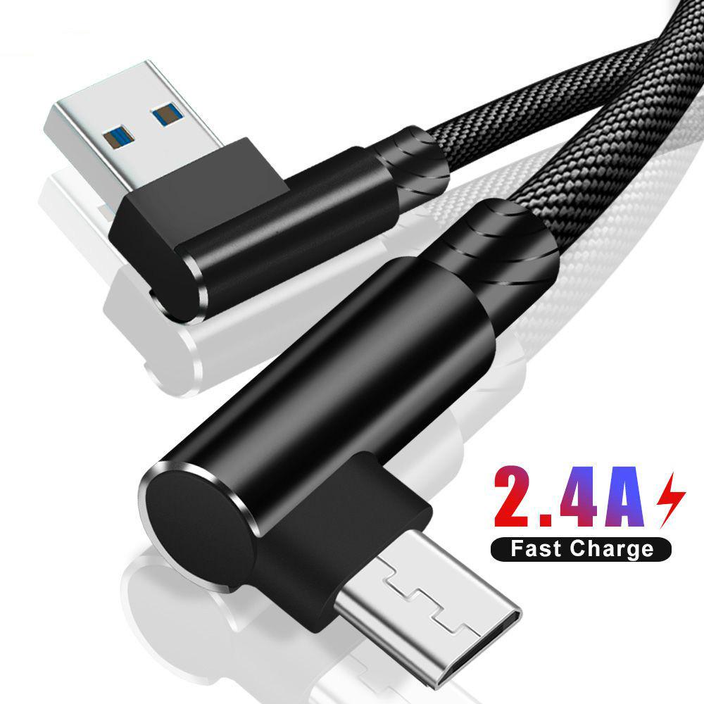 1M/2M/3M 90 Grad Micro USB Kabel Für Samsung Xiaomi Schnelle Lade Ladung Daten kabel Microusb Android Handy Kabel 1M Micro USB schwarz