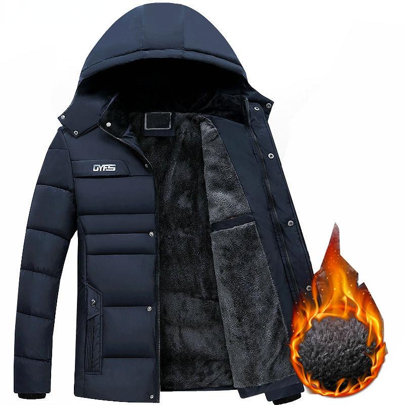 Parka Männer Mäntel Winter Jacke Männer Verdicken Mit Kapuze Wasserdicht Outwear Warme Mantel Väter Kleidung Casual männer Mantel Geschenke XL blau