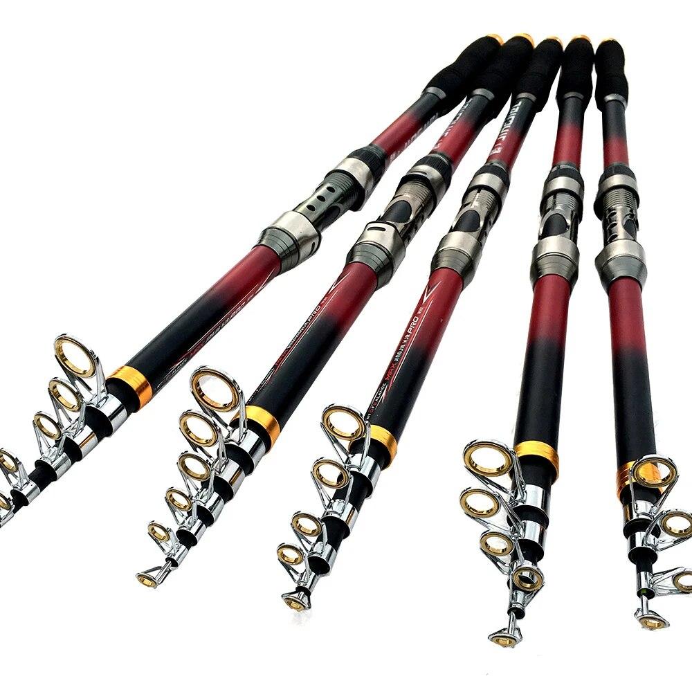 LEOFISHING Carbon Fiber 2,1 M 2,4 M 2,7 M 3,0 M 3,6 M Teleskop Angelrute Karpfen Feeder Angelrute angeln Werkzeuge 3.6 m