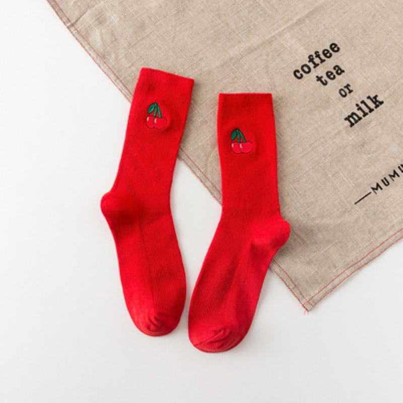 Korea Stil Damen Socken Baumwolle Obst Lebensmittel Socken Kirsche Pfirsich Banane Ei Hamburger Avocados Socken One size