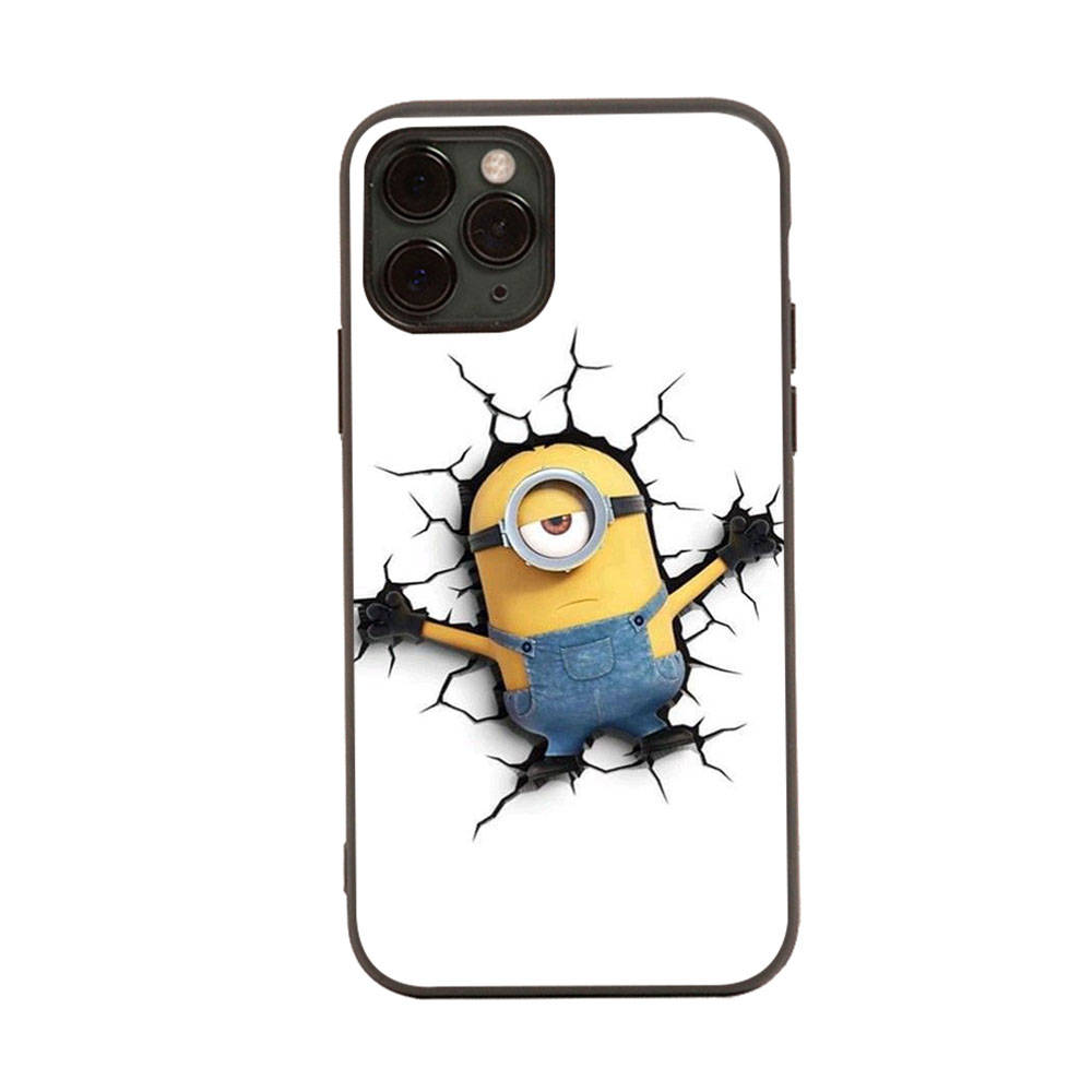 Hülle für iPhone 16 15 Plus 14 13 12 11 Pro 8 7 6S 6 SE 5S X XR XS Max Realme C30 C33 C31 9I Schwarze Soft Cover MI31 Lustige Minions iPhone 16 tiefseeblau