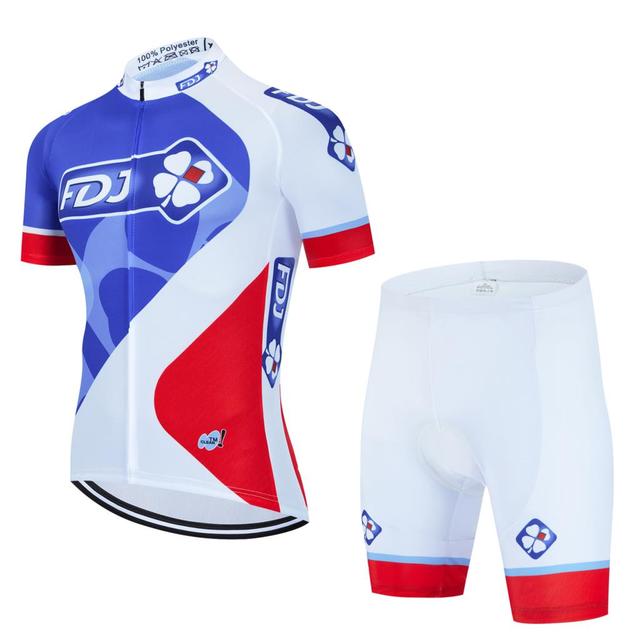 Radfahren Kleidung Herren Sets Sommer 2023 FDJ MTB Kleidung Mann Jersey Set männer Bluse Gel Shorts Uniform Outfit Hosen kostüm Bike XXXXL violett