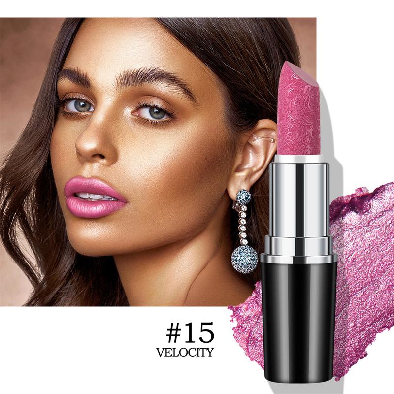 Geschnitzter glänzender Lippenstift, Perlen-Lippenstift, Antihaft-Becher, langanhaltender, feuchtigkeitsspendender Lippenbalsam, lichtechter Glitzer-Lippenbalsam, enthält keine Konservierungsstoffe 15#