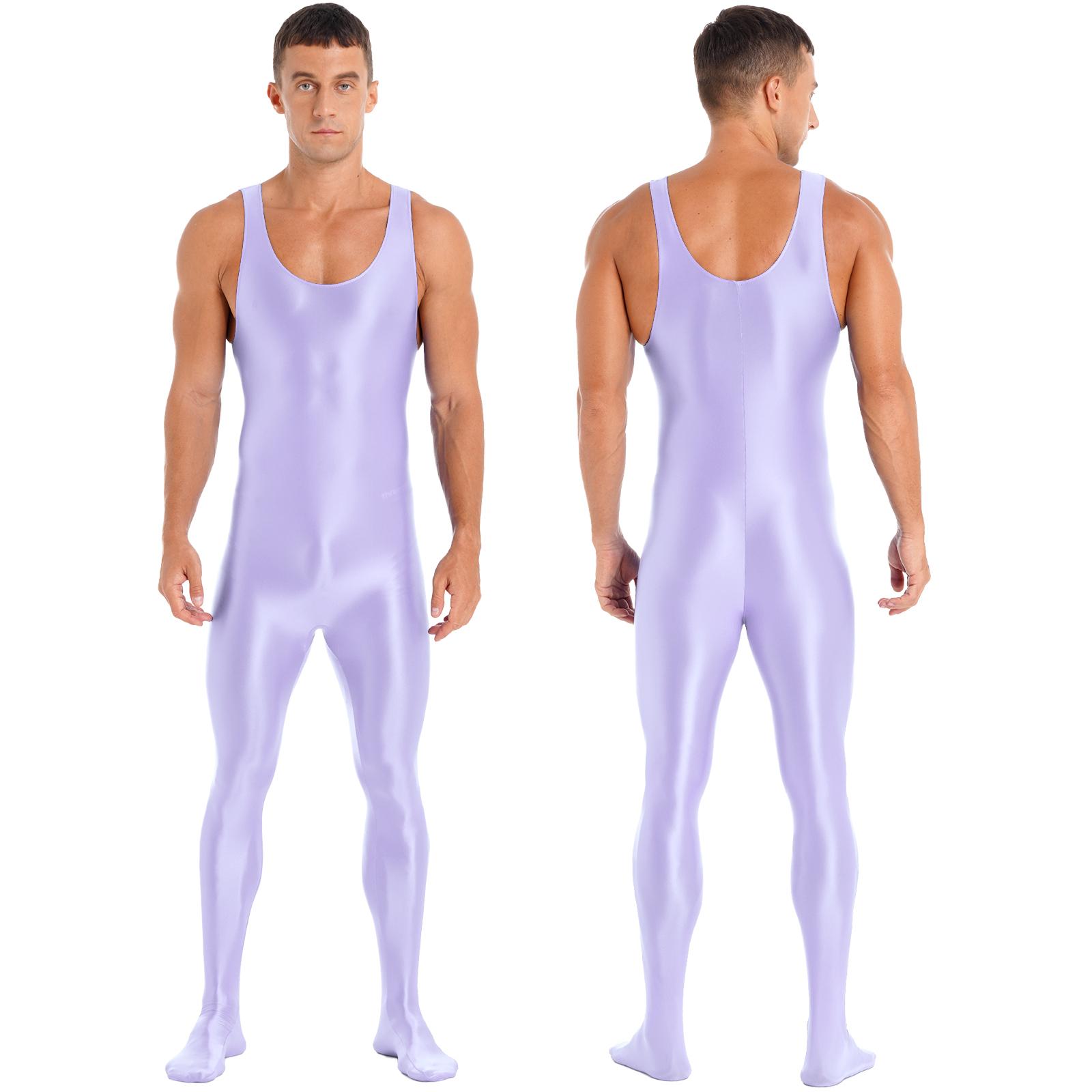 Herren-Body-Overall, ärmellos, voller Anzug, Einteiler, Overall, Bodystocking, Nachtwäsche M