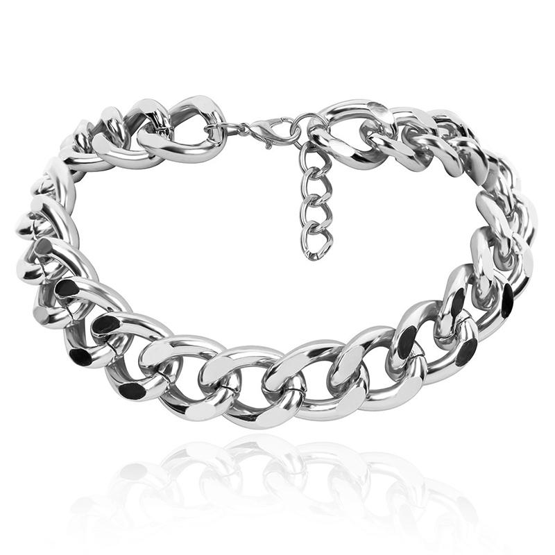 Schwere Metall Kette Halskette Punk Halskette Weibliche Mode Schmuck Weibliche silber