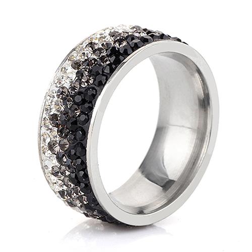 6/7/8/9 # verschiedene Farbe Linie Kristall Mode Schmuck Ring Großhandel Mode Edelstahl Ring für frauen 6