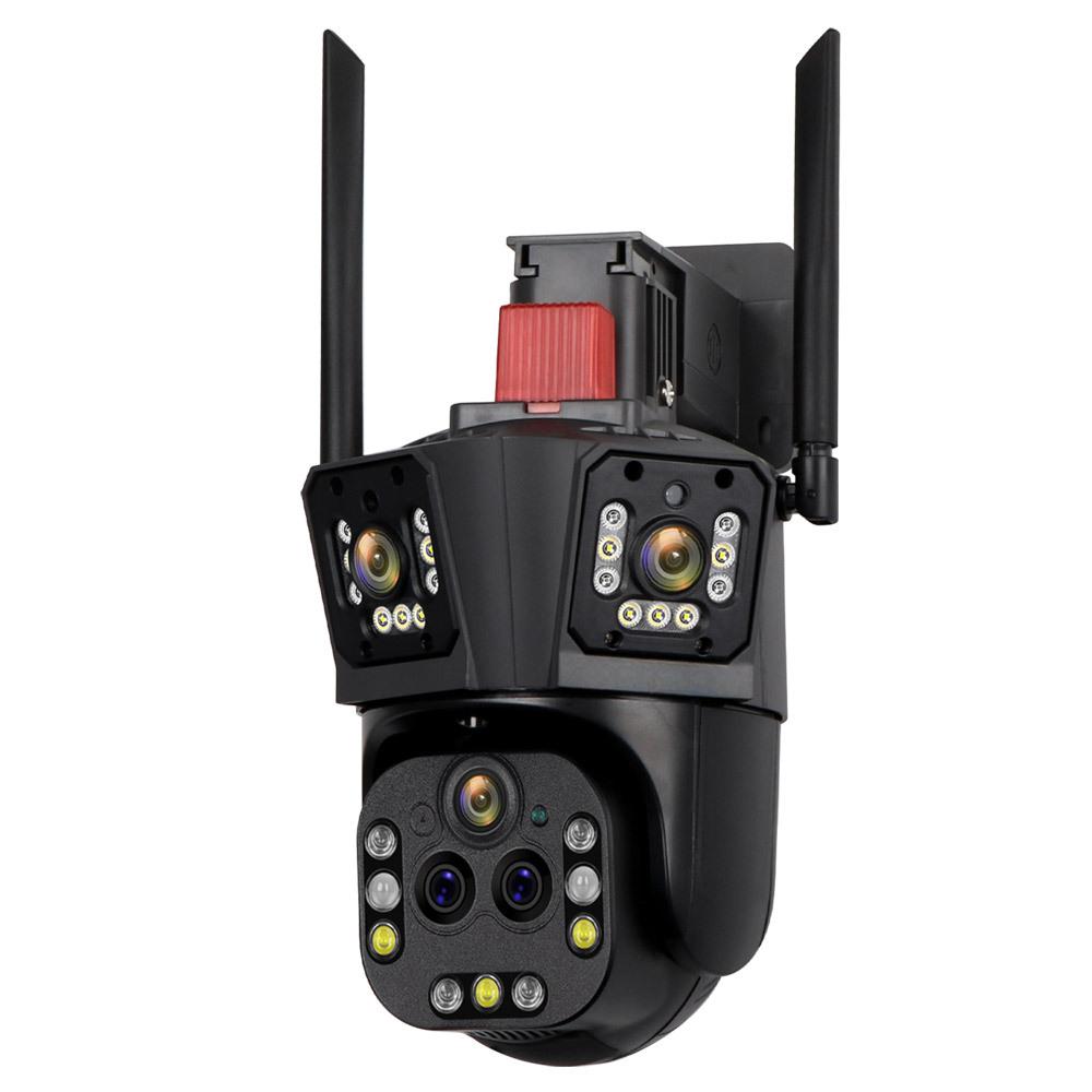 Ultra 20MP 10K WIFI-Überwachungskamera Außenkamera mit fünf Objektiven PTZ 20-facher PTZ-Zoom Smart Home-Überwachungskamera mit Personenverfolgung 20MP US Plug