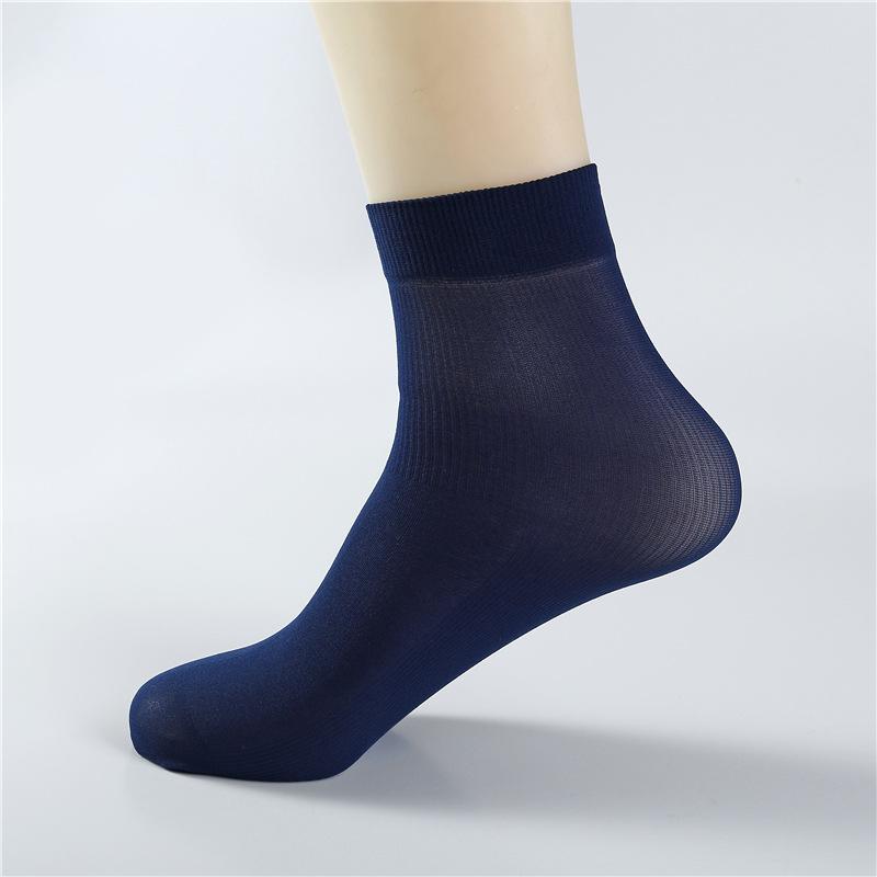 10/20 Paar atmungsaktive Socken für Herren, Sommer, ultradünne Streifen, Eisseide, kühle Socken, antibakterielle Business-Männer-Socken aus Bambusfaser 10 pairs dunkelblaue