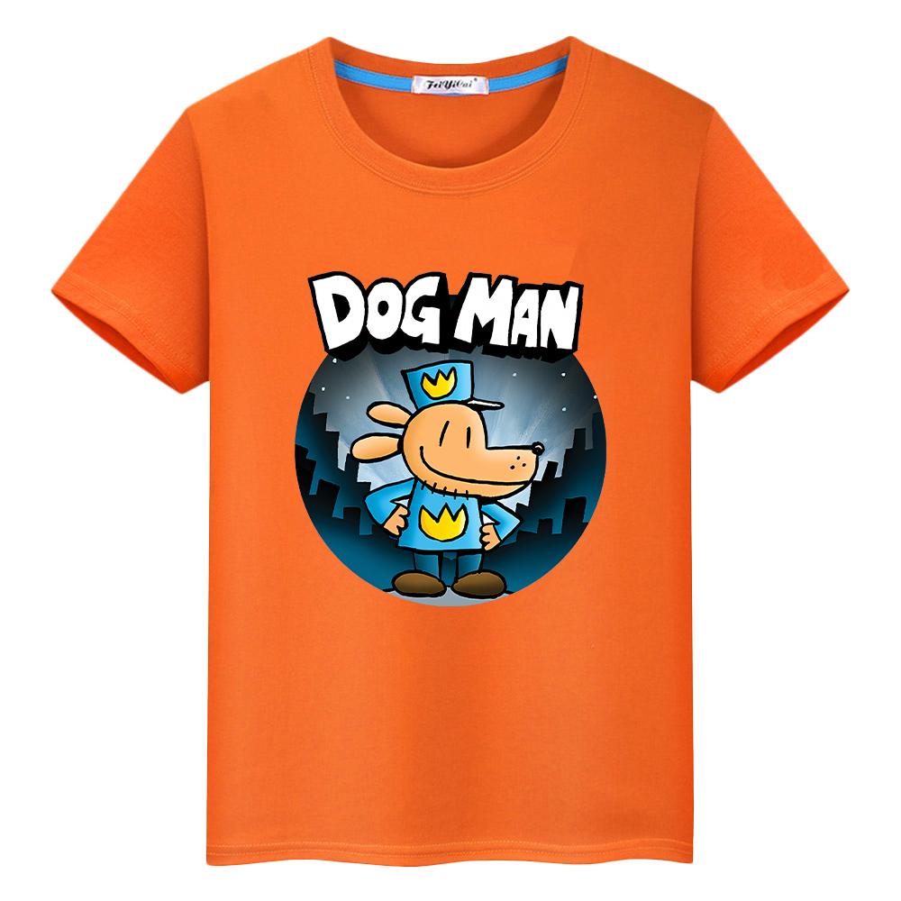 T-Shirt für Kinder Jungen 10 Jahre Hund Mann Kleinkind Mädchen Kleidung 100% Baumwolle Anime Kurze Kawaii Tops Stolz T-Shirt Y2k Kinderkleidung Mädchen 160 orange