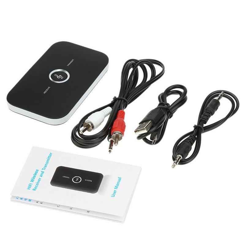 VAORLO 2 IN 1 Bluetooth 5.0 Transmitte Receiver Wireless Adapter Stereo Audio Mit 3,5 MM AUX Für TV Kopfhörer PC Laptop schwarz