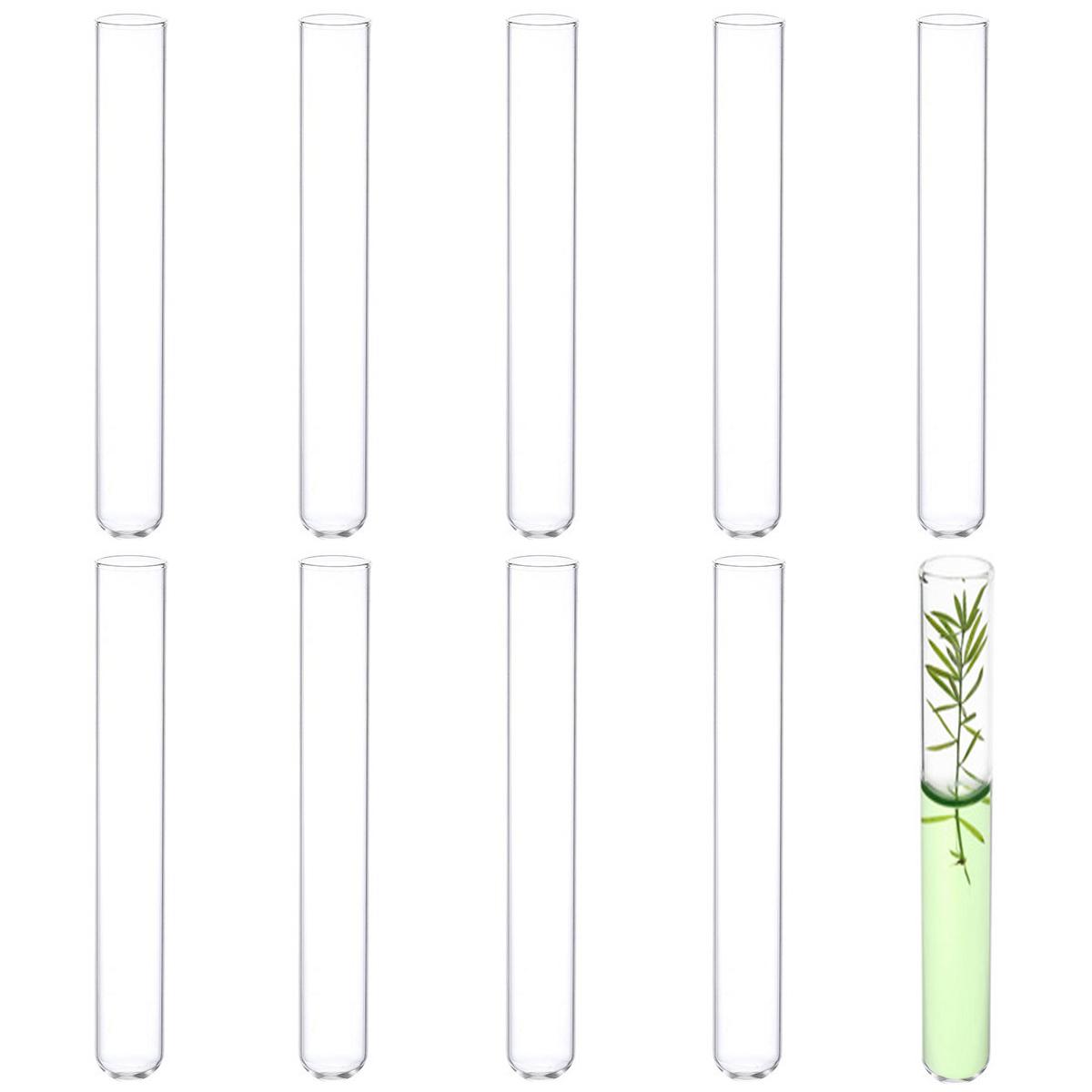 10 Stück Reagenzgläser aus Borosilikatglas mit rundem Boden, Reagenzgläser aus klarem Glas für wissenschaftliche Experimente, Dekorationen, Pflanzenvermehrung und Weihnachtsgeschenke 30mmx200mm  10pcs||30mmx200mm 10pcs