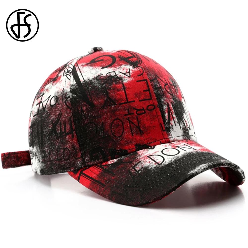 Männer Persönlichkeit Graffiti Rapper Hip Hop Caps Sommer Outdoor Sonnenschutz Baseball Cap Verstellbare Unisex Hut Casual Trucker Hüte Sport Golf Caps rot