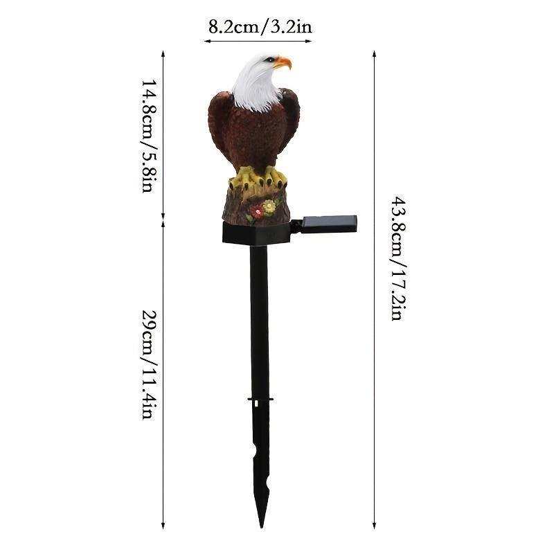 1 Stück Solar-Adler-Gartenleuchten für den Außenbereich, Solar-Weißkopfseeadler-Figuren, dekorativer Stab, Licht für den Garten, Adler, Tier, Vogel, Dekoration, Hof, Rasen, Weg, Dekoration 1PCS