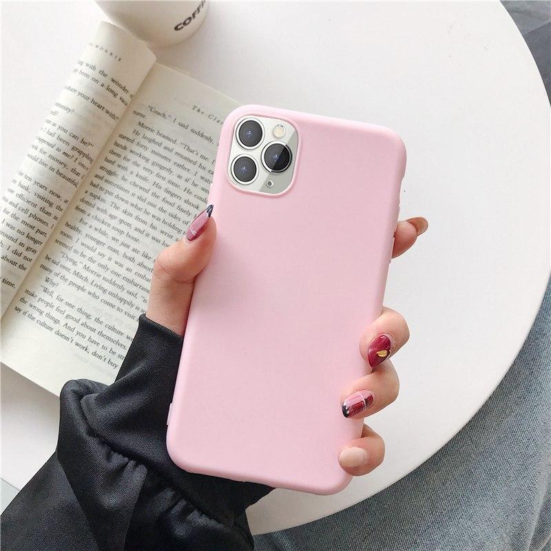 Einfarbige Silikonhülle für iPhone 12 i12 Mini IPHONE 11 i8 Plus 7 6 Softcover Candy Phone Cases für iPhone XS 11 Pro MAX XR X XS Max 12 Pro Max iPhone 12 Mini