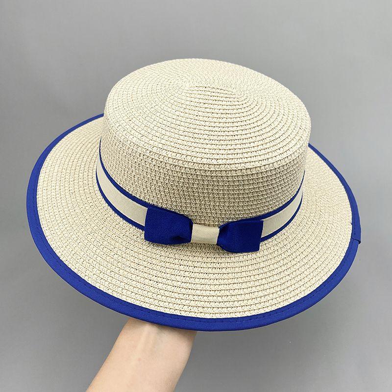 Damen Strohhut Blauer Hut Sonnenhut Strand Weißer Hut Sonnenhut Damen Sommer Cooler Hut Sonnenhut one size beige