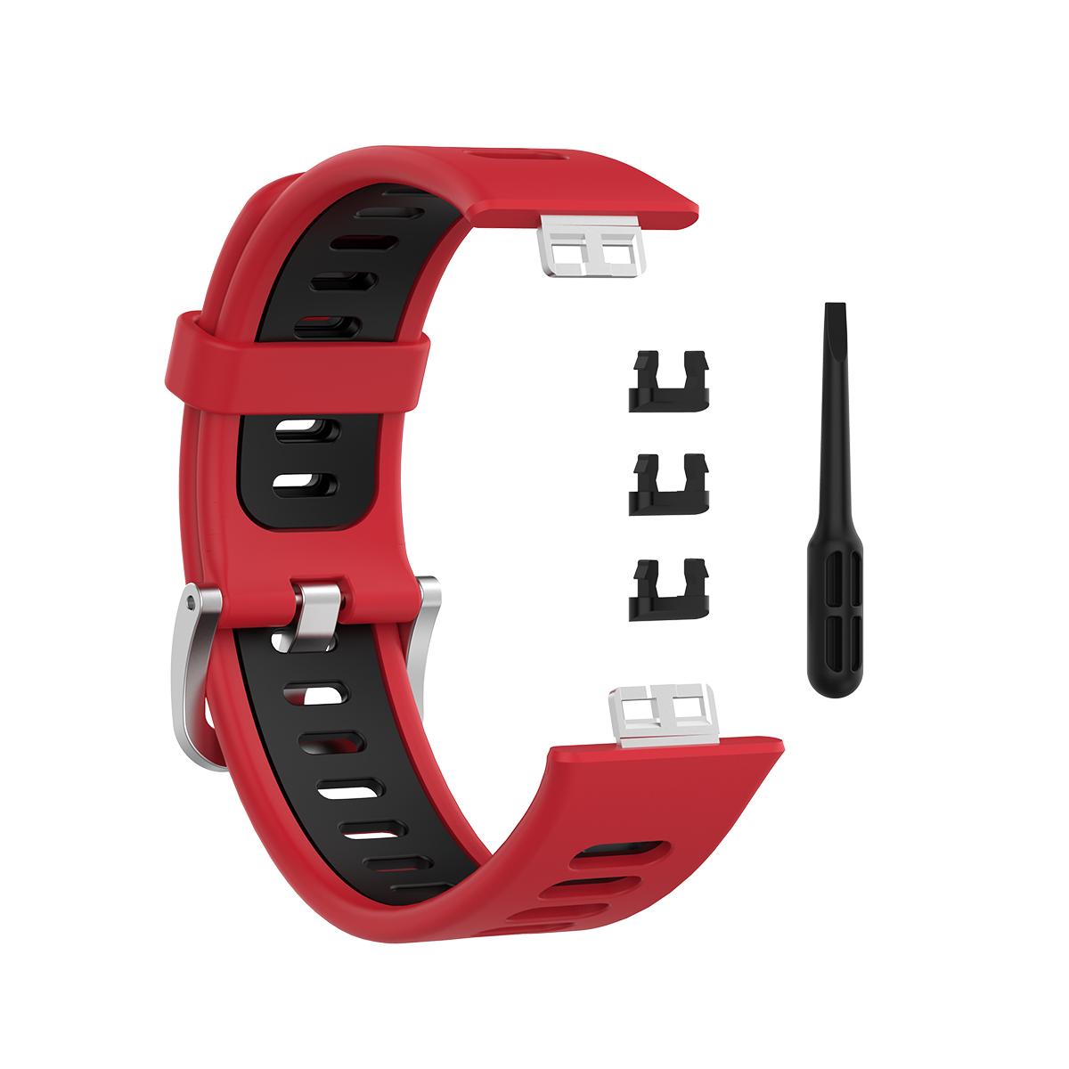 Armband für Huawei Watch Fit Armband Smart Silikon Uhrenarmband Armband Watch fit Special Edition Armband Druck Zubehör Sport only  the  strap schwarz rot