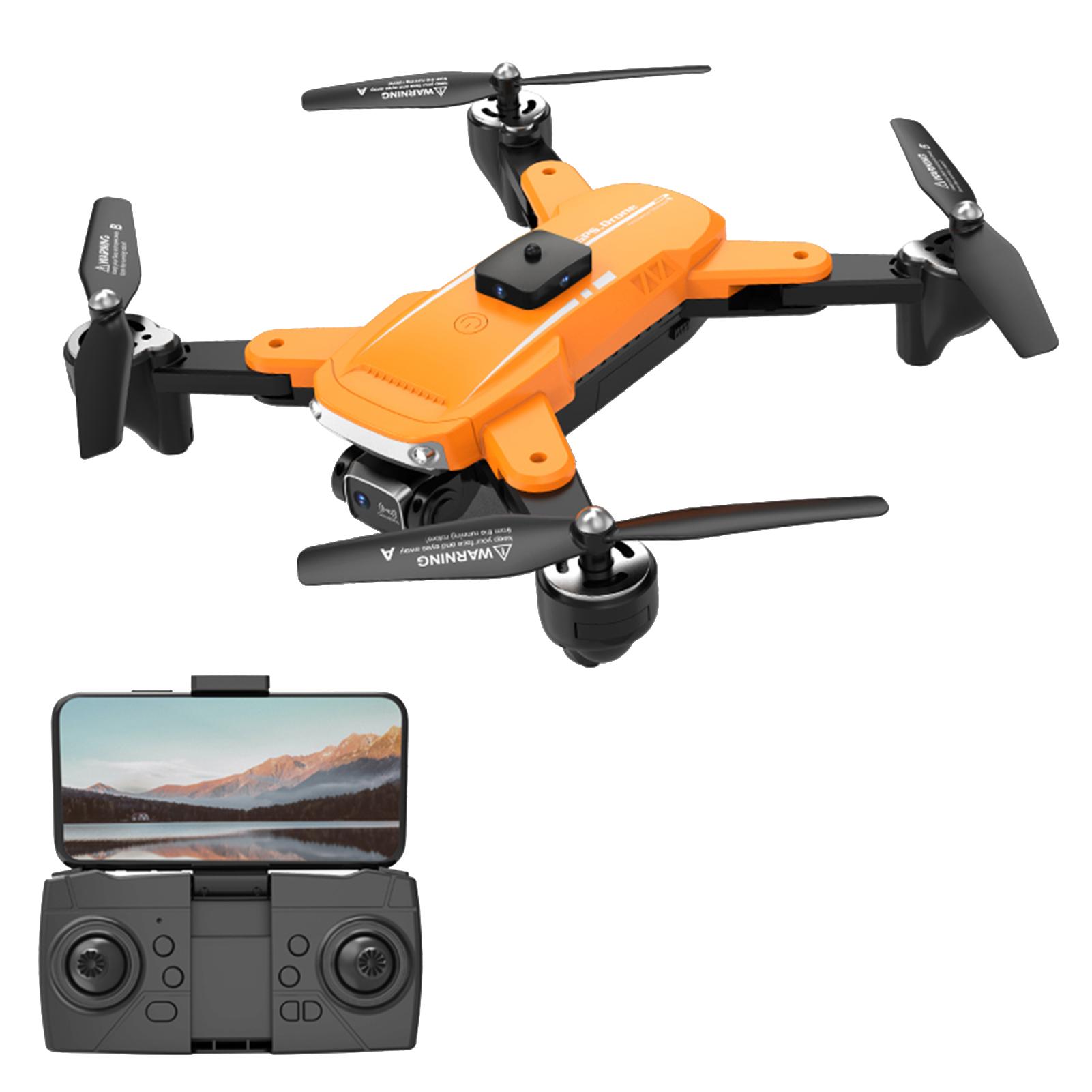 RC Drohne mit Kamera 4K Dual Kamera RC Quadcopter mit Funktion Hindernisvermeidung Optischer Fluss Ortung Gestensteuerung 2 Batterie 1 battery orange