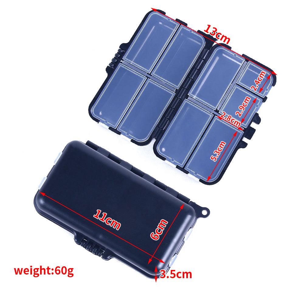 Angelköderbox mit 12 Fächern und Klappdeckel: Minnow-, Vib- und Köderaufbewahrung für Outdoor-Angler 9 compartments schwarz