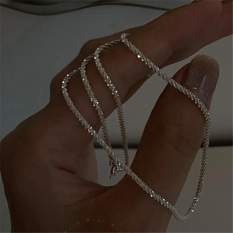 1pc Mode Elegante Gold Überzogene Silber Gypsophila Stern Halskette Für Männer Frauen, Universal Paar Halskette Schmuck Zubehör Geschenk silber