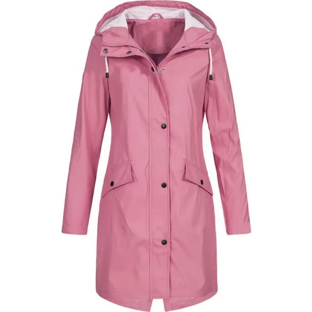 Wasserdichter Regenmantel Lange Regenmäntel Jacke Wasserdichte Regenmäntel Feminina Geschenke Outdoor Fahrradfahren Bergsteigen Jacken Damen XL rosa
