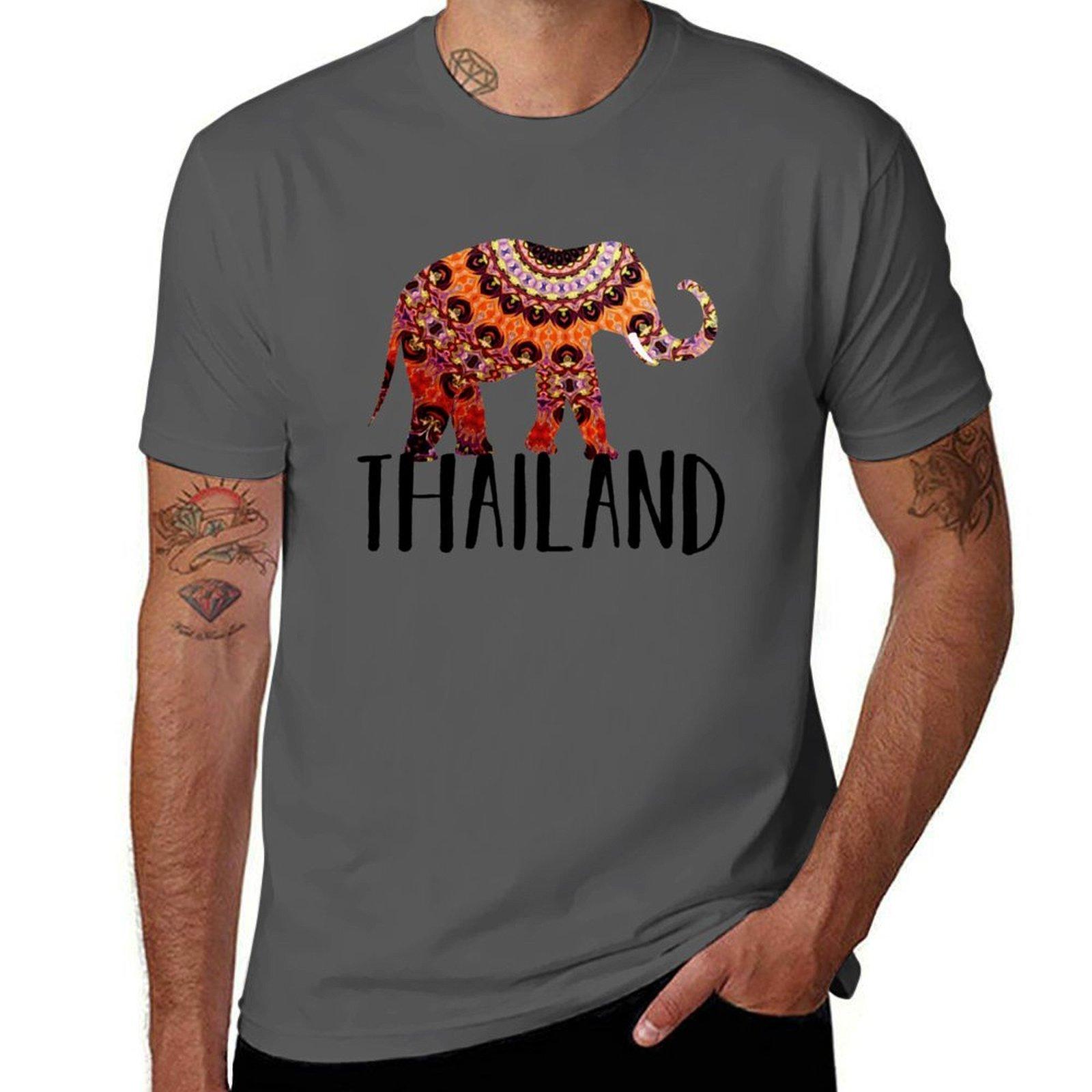Thailand Reise Souvenir T-Shirt T-Shirt für Mann 100 Prozent Baumwolle T-Shirt Mann Designer Mann T-Shirt Sommer T-Shirt 2XL black
