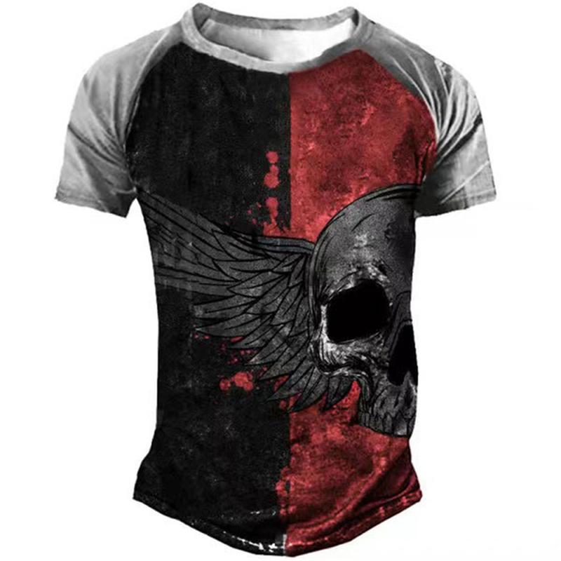 Männer Vintage Motorrad T Hemd 3d Druck Casual Kurzarm Lose Übergroßen T-shirts Für Männer Sweatshirt männer Top Kleidung camise L black