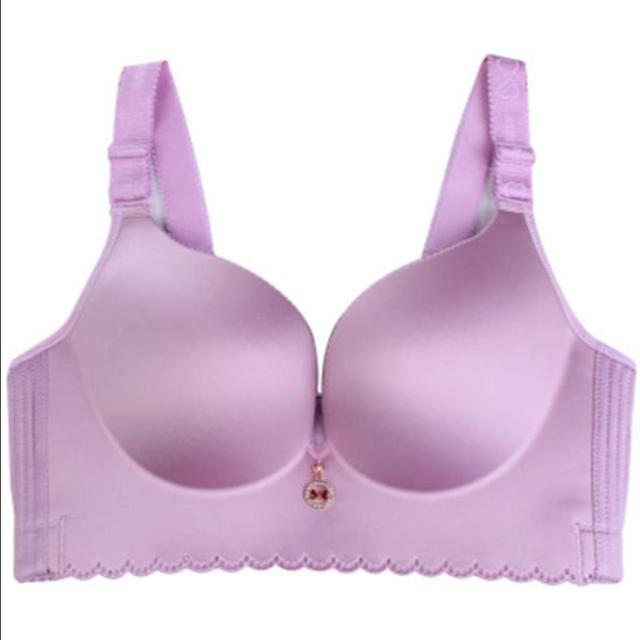 Push-Up-BHs für Damen in Übergröße, DE, drahtfrei, Bralette, dünne sexy Unterwäsche, Dessous, Push-Up-BH in Übergröße für Damen 50/115D violett