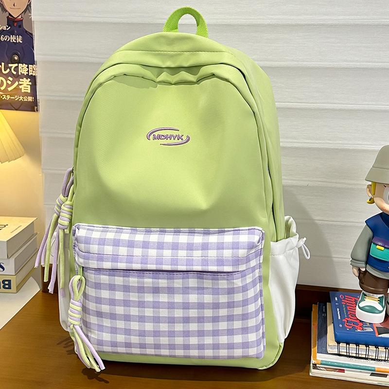 Kinder Schultaschen Mädchen Junior High School Schüler Karomuster Rucksäcke
