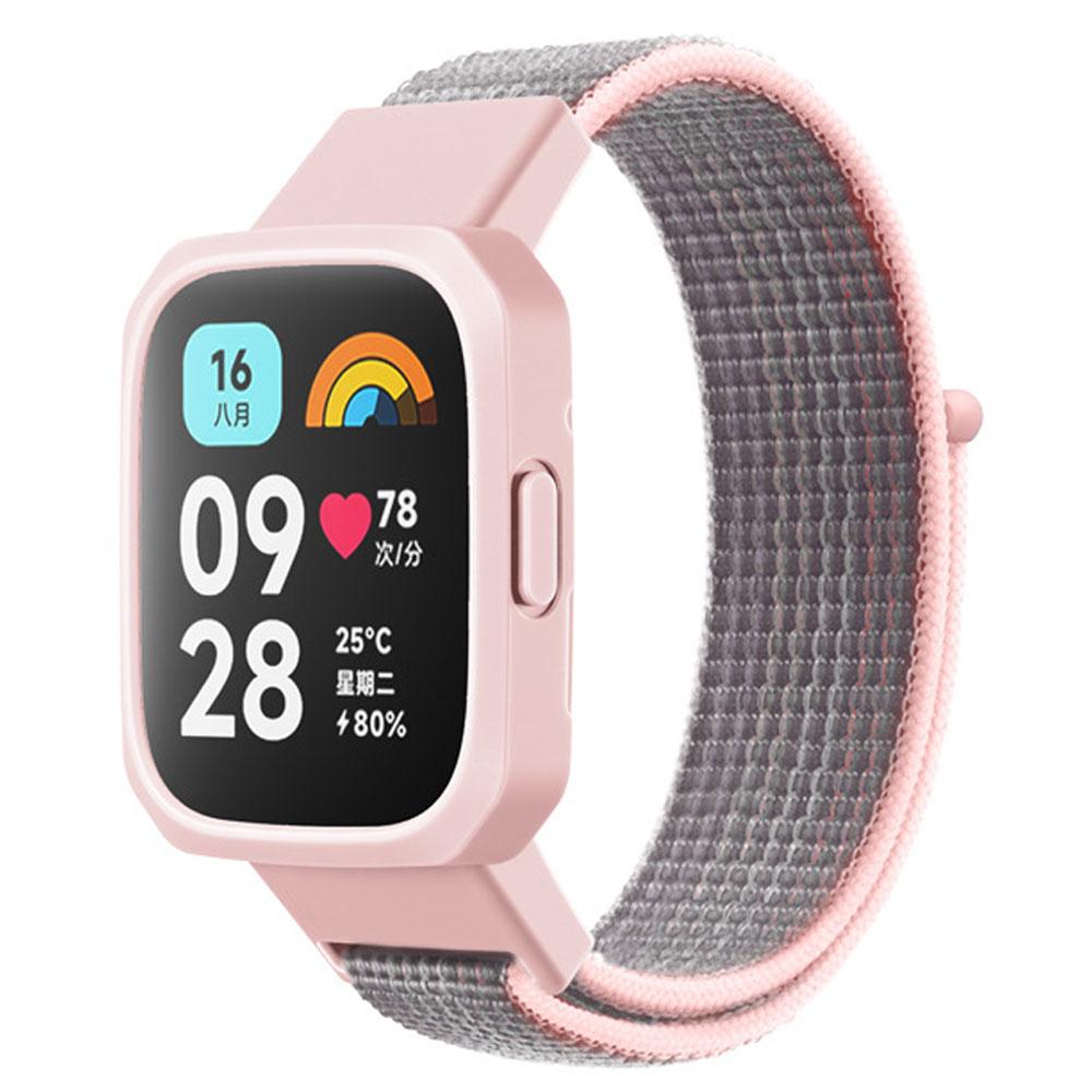 Nylon Loop-Armband + Hülle für Redmi Watch 3/2/1 Lite Smart Watch Band, Ersatzarmband für Redmi Watch 1/2/Lite Watch Lite Armbandabdeckung Redmi watch lite 1 / 2 rosa