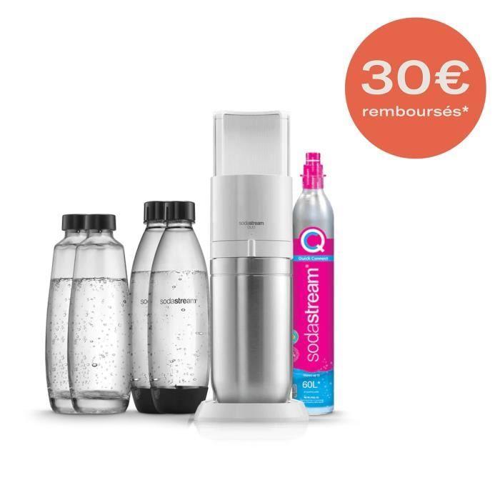 Sodamaschine und Sprudelwasserbereiter SODASTREAM - DUO Weiß - 2 Glaskaraffen - 2 Flaschen - 1 Gaskartusche 60L