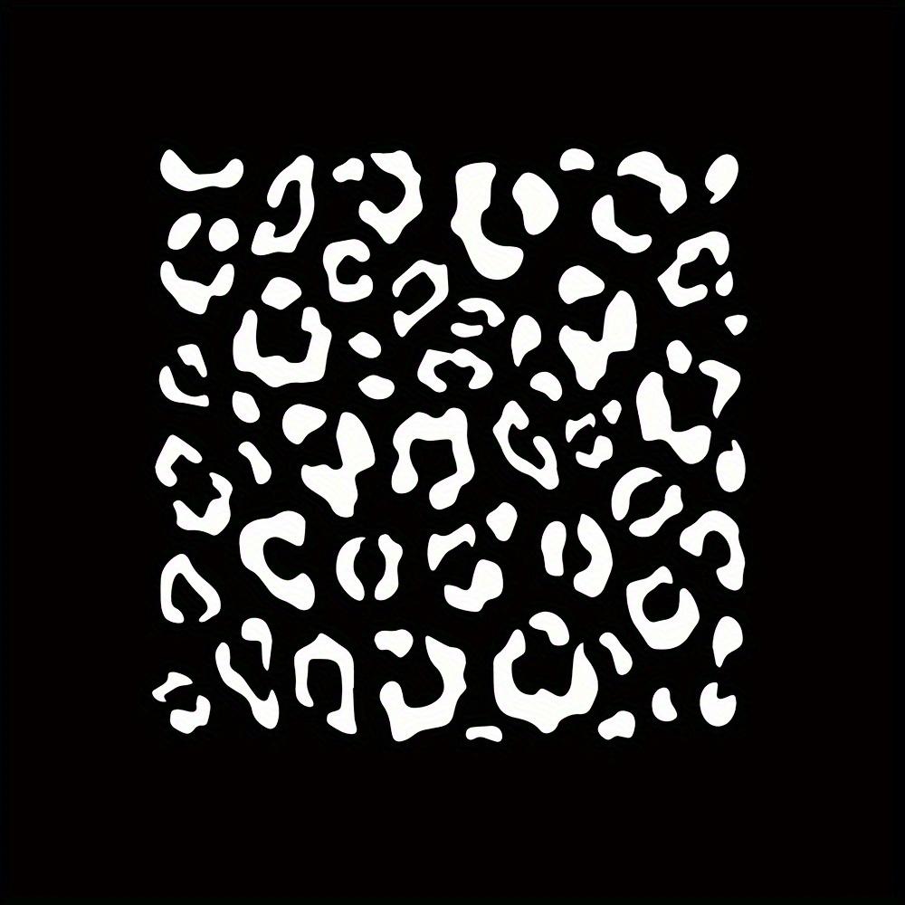 Leopardenmuster Autoaufkleber Wasserdichter Aufkleber zur Autodekoration Rückspiegel Fenster 15x15CM weiß