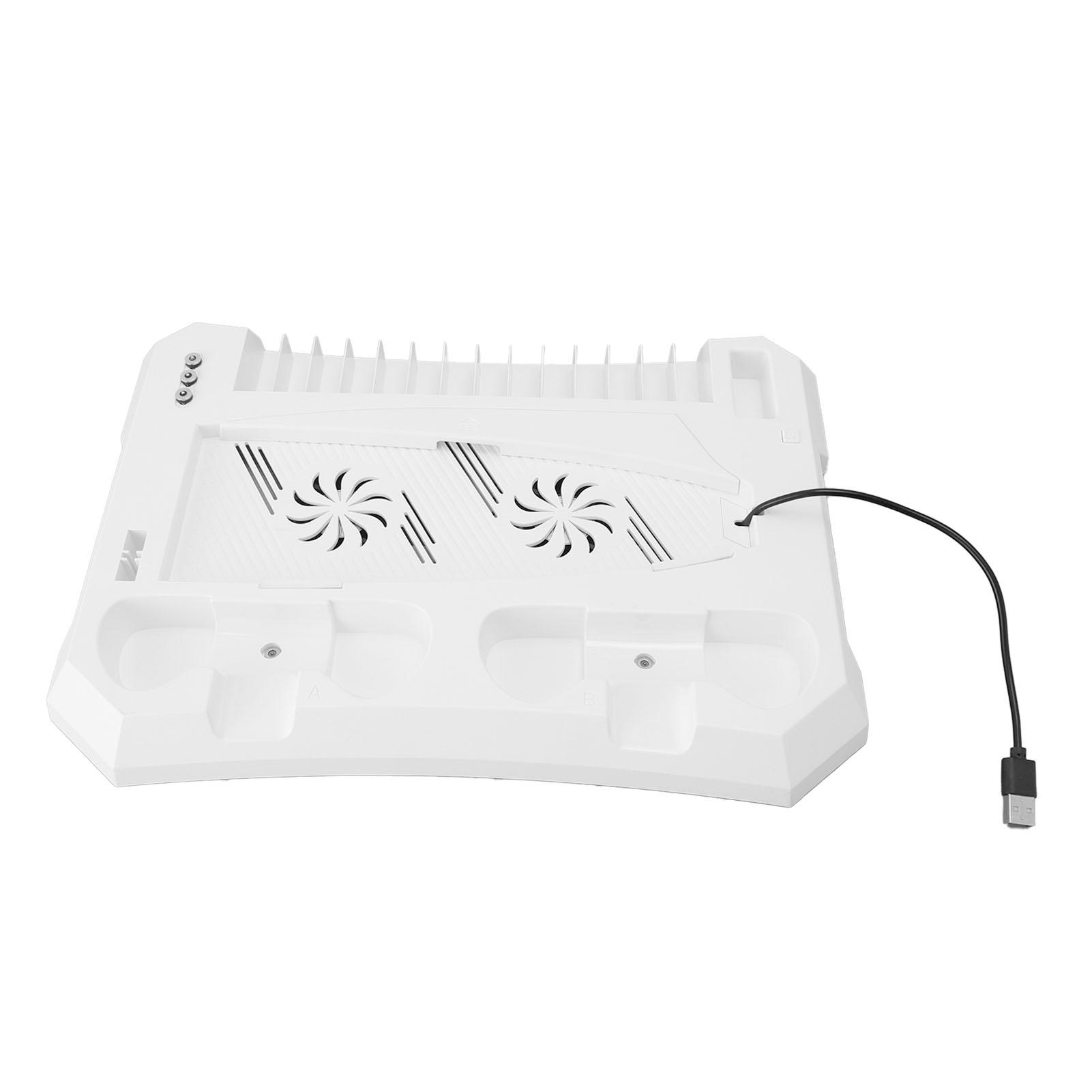 Kühlständer für Spielkonsolen, leise, Dual-Controller-Ladestation, vertikaler Ständer für die Konsole für PS5