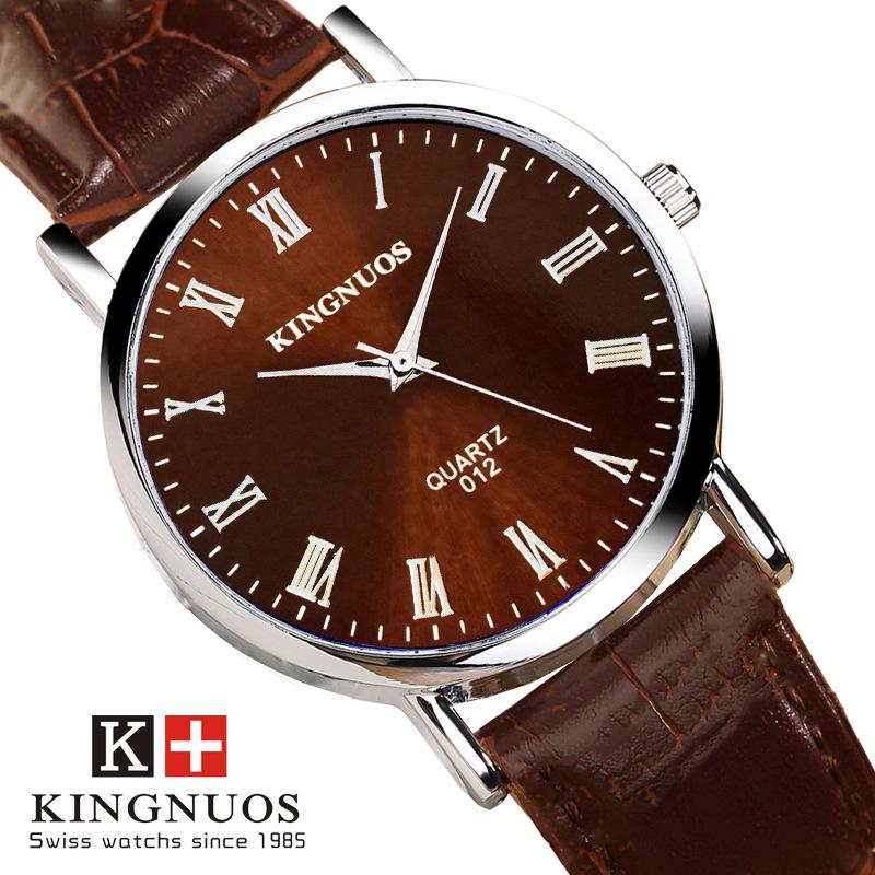 Herrenuhren, Top-Marke, luxuriös, 30 m, wasserdicht, Business-Uhr, männliches Lederarmband, lässige Quarzuhr braun