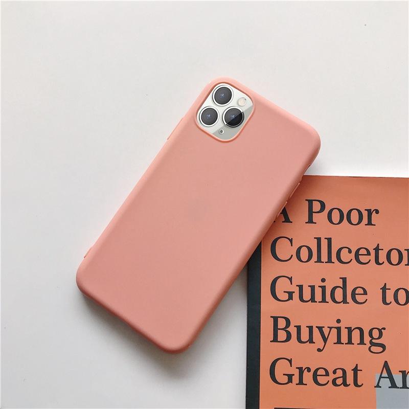 Einfarbige Silikonhülle für iPhone 12 i12 Mini IPHONE 11 i8 Plus 7 6 Softcover Candy Phone Cases für iPhone XS 11 Pro MAX XR X XS Max 12 Pro Max iPhone 8 dunkel rosa
