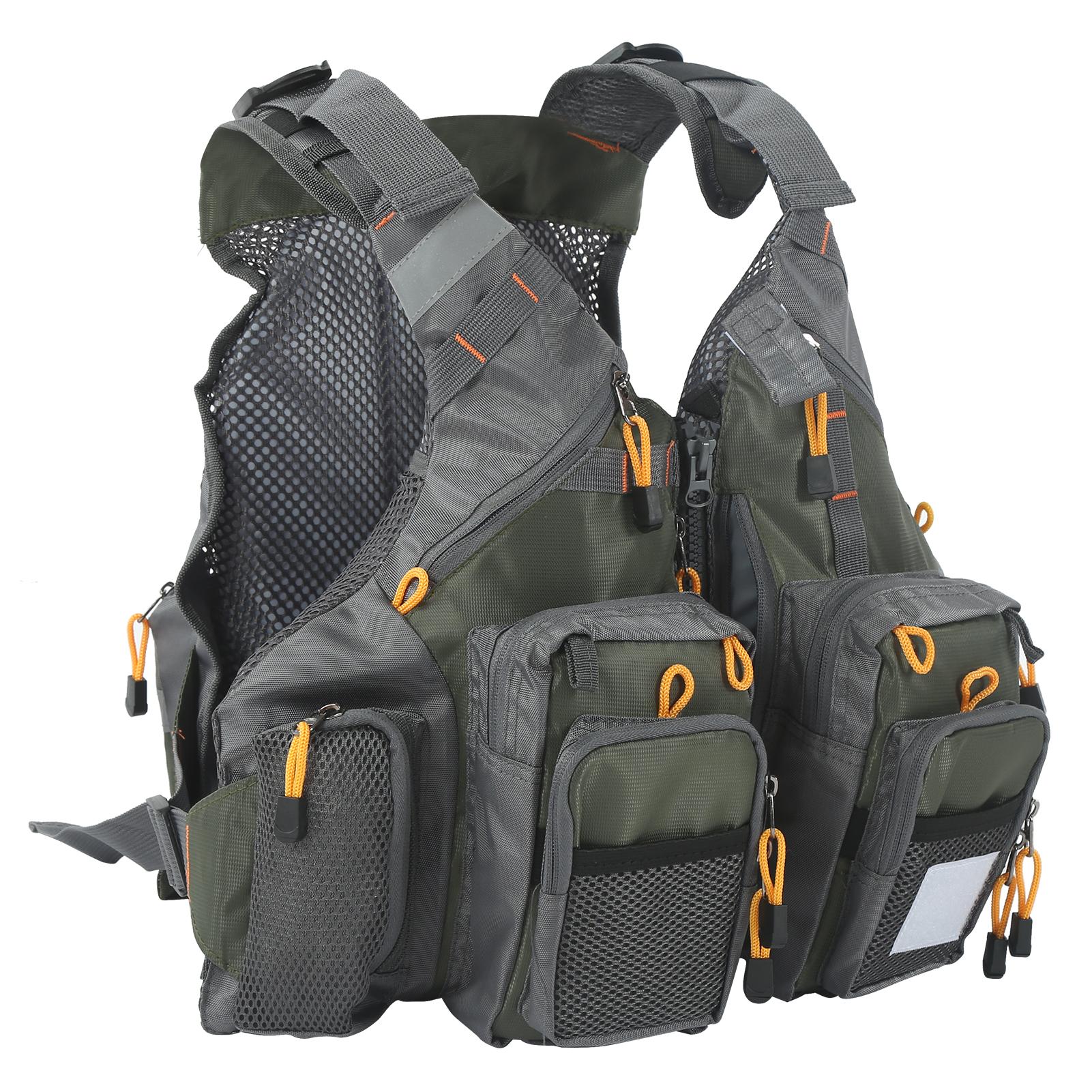 Einstellbare Nylon Angeln Weste Outdoor Atmungsaktive Mesh Weste Jacken mit Taschen