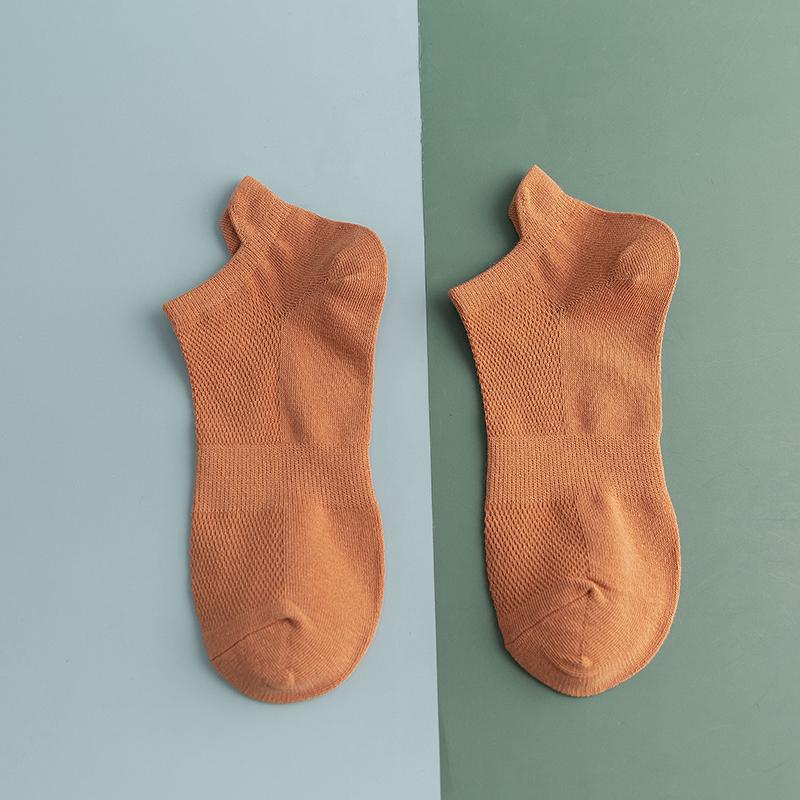 1/4 Pairs Baumwolle Mann Kurze Socken Mode Atmungsaktive Junge Ankle Socken Komfortable Einfarbig Casual Socken Männliche Straße Fashions One size orange