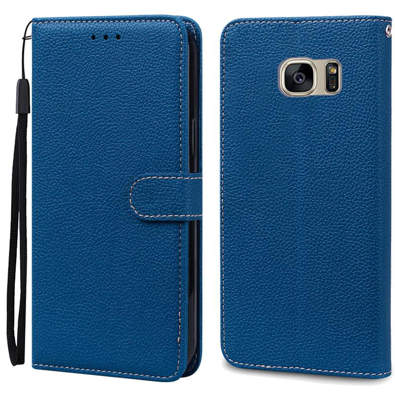 S7Edge Fall Für Samsung Galaxy S7 Fall Leder Brieftasche Auf Für Samsung S7 Rand Fall Weiche Flip-Cover Für Samsung s7 S 7 Rand Fundas For Samsung S7 navy blau